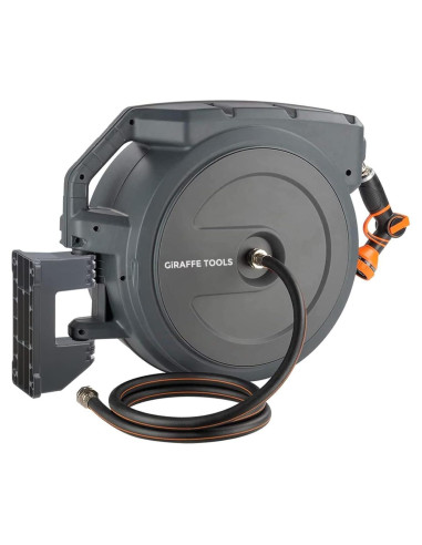 Carrete de Manguera Giraffe Tools 27,43m Soporte Metal Gris