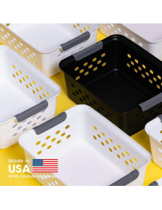 Cesta de Almacenamiento Plástico IRIS USA 6 Unidades Mediana Negra 2