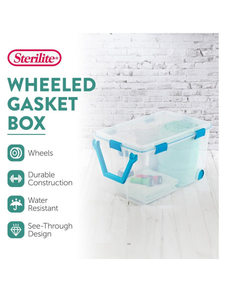 Caja de Almacenamiento Sterilite 120 Qt con Ruedas y Tapa