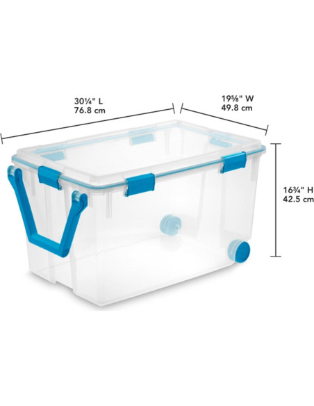 Caja de Almacenamiento Sterilite 120 Qt con Ruedas y Tapa