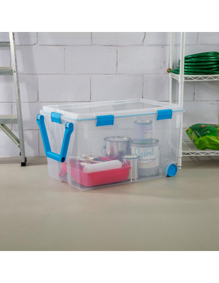 Caja de Almacenamiento Sterilite 120 Qt con Ruedas y Tapa