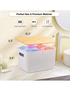 4 Cajas de Almacenamiento Apilables Ohmlove 6.3L Blanco 2