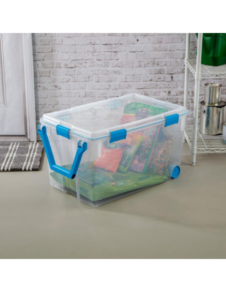 Caja de Almacenamiento Sterilite 120 Qt con Ruedas y Tapa