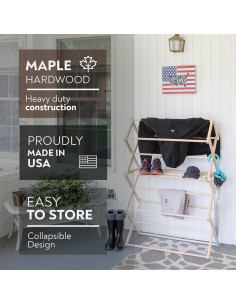 Estante Secar Ropa Plegable Pennsylvania Woodworks 132 cm 2