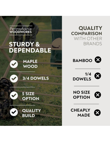 Estante Secar Ropa Plegable Pennsylvania Woodworks 132 cm