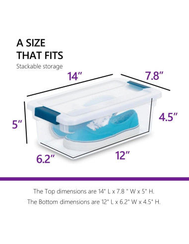 Cajas de Almacenamiento Plástico Tribello 6 Cuartos Apilables