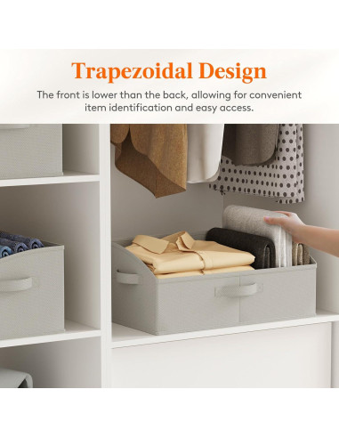 Cestas de Almacenamiento Lifewit 6 Piezas 50x28x20 cm Gris Claro