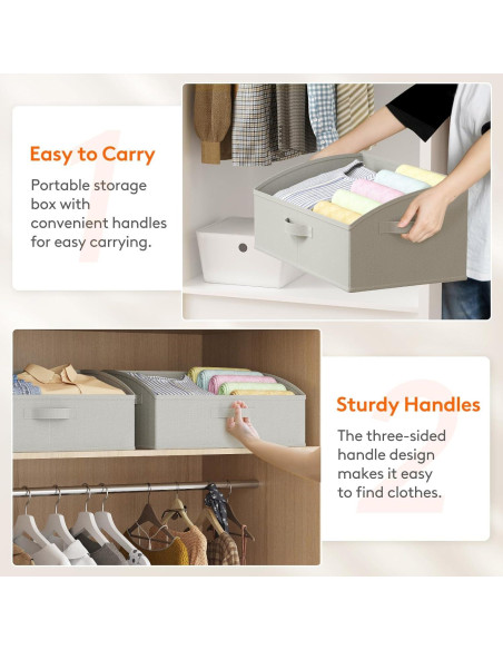 Cestas de Almacenamiento Lifewit 6 Piezas 50x28x20 cm Gris Claro