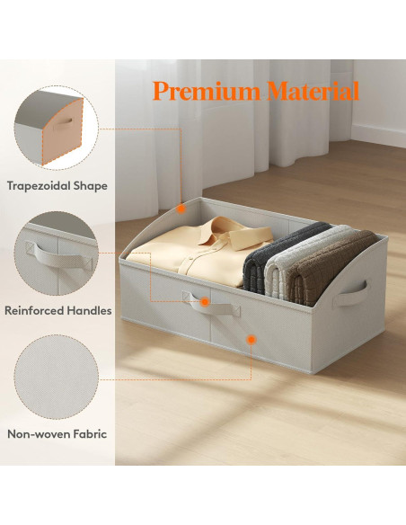 Cestas de Almacenamiento Lifewit 6 Piezas 50x28x20 cm Gris Claro