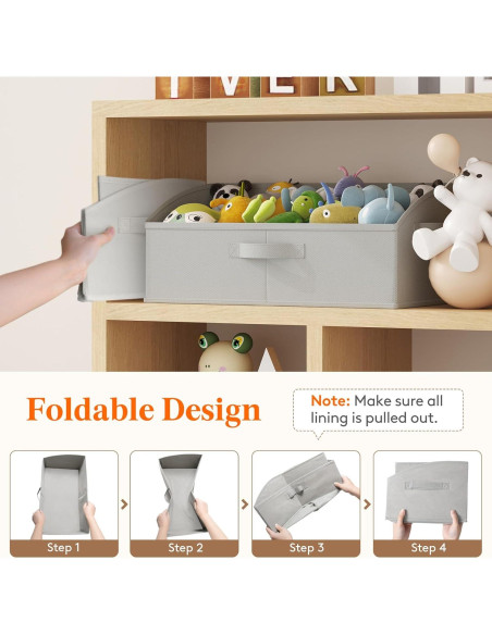 Cestas de Almacenamiento Lifewit 6 Piezas 50x28x20 cm Gris Claro