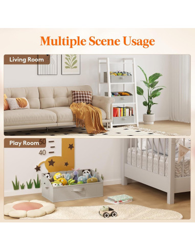 Cestas de Almacenamiento Lifewit 6 Piezas 50x28x20 cm Gris Claro