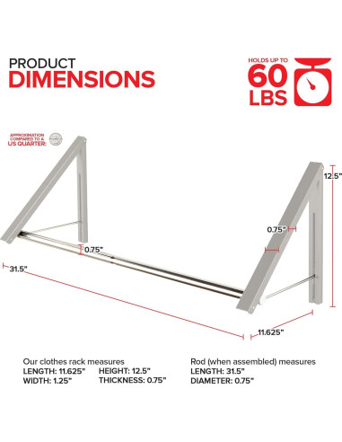 Perchero Plegable Doble Stock Your Home con Barra 27kg