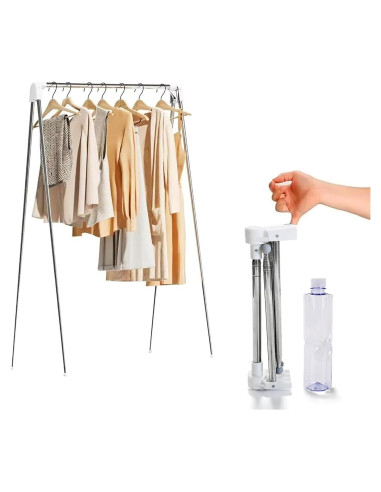 Perchero de Ropa Plegable Heekaby Acero Inoxidable 134 cm