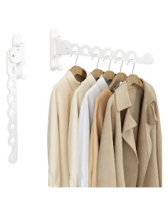 Soporte de Pared para Secar Ropa iMonse Blanco 2 Piezas
