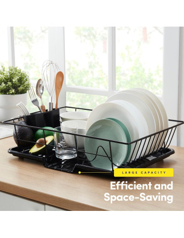 Escurridor de Platos 3 Piezas Sweet Home Negro 1,11 kg