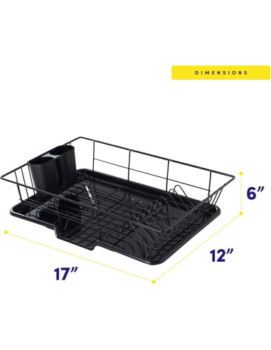 Escurridor de Platos 3 Piezas Sweet Home Negro 1,11 kg