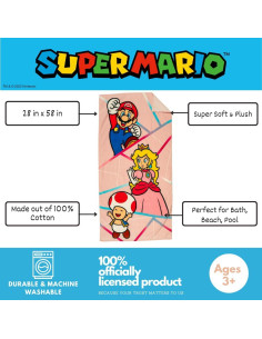 Toalla de Playa Franco Super Mario Chica 147x71 cm Algodón 2