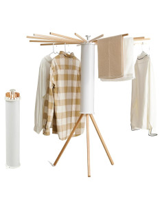 Soporte para Secar Ropa Plegable RFOUO Tripode 16 Varillas