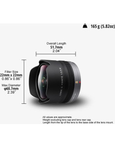 Lente Fisheye Panasonic LUMIX H-F008E 8 mm Micro Cuatro Tercios 2
