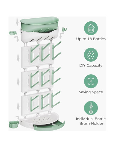 Estante Secado Botellas Momcozy DK01 para 18 Botellas