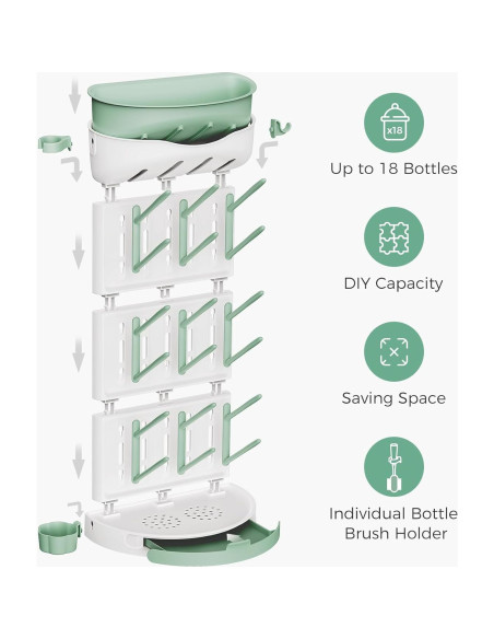 Estante Secado Botellas Momcozy DK01 para 18 Botellas