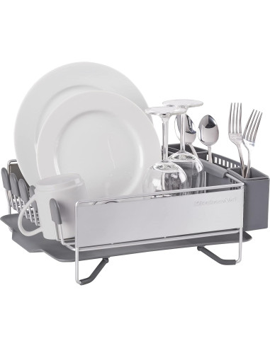 Escurridor de Platos KitchenAid Compacto Acero Inoxidable Gris