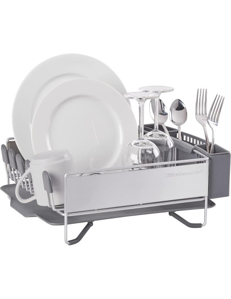 Escurridor de Platos KitchenAid Compacto Acero Inoxidable Gris