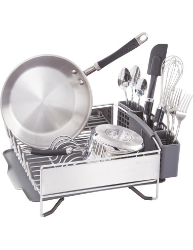 Escurridor de Platos KitchenAid Compacto Acero Inoxidable Gris