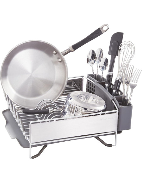 Escurridor de Platos KitchenAid Compacto Acero Inoxidable Gris