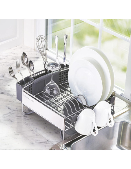 Escurridor de Platos KitchenAid Compacto Acero Inoxidable Gris