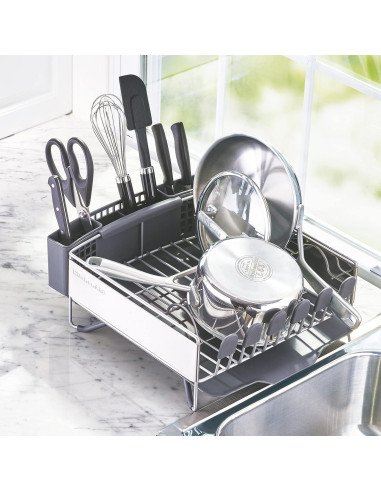 Escurridor de Platos KitchenAid Compacto Acero Inoxidable Gris