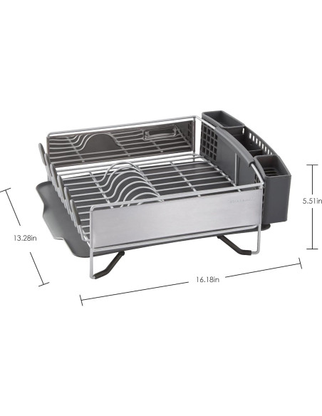 Escurridor de Platos KitchenAid Compacto Acero Inoxidable Gris