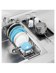 Escurridor de Platos LIONONLY Extensible Negro 36 cm