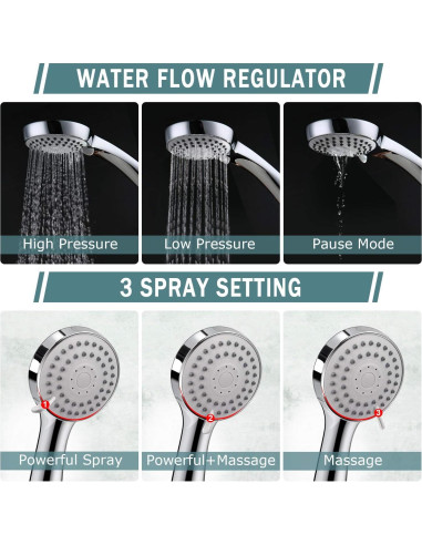 Cabezal de Ducha Filtrado Taiker YL-FSH, Alta Presión 60 cm