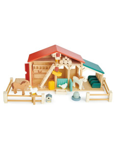 Conjunto de Juguetes de Granja Tender Leaf - Madera Realista