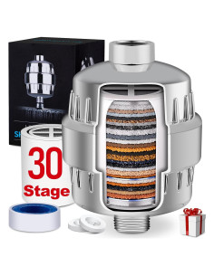 Filtro de Ducha AISMIHO 30 Etapas para Agua Dura - Mejora Piel y Cabello