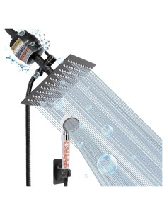 Cabezal de Ducha HarJue 20 cm Alta Presión con Filtro