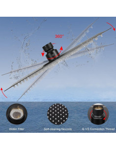 Cabezal de Ducha HarJue 20 cm Alta Presión con Filtro 2