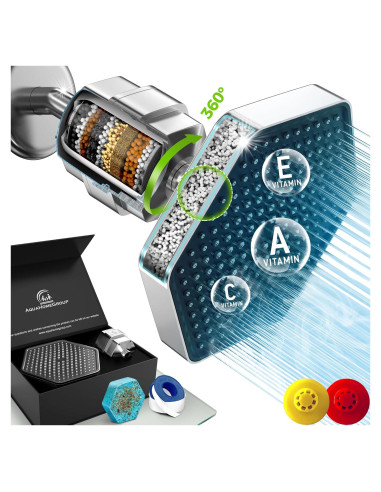 Cabezal de Ducha Filtrada AquaHomeGroup 20 Etapas Cromo