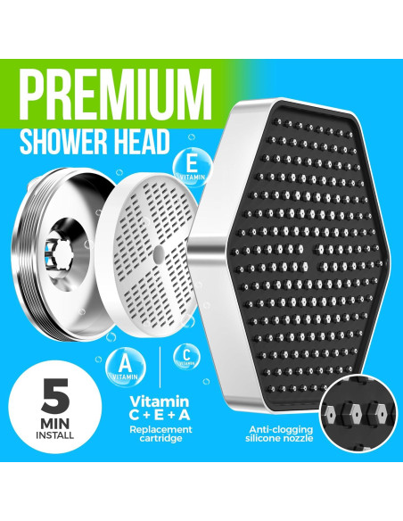 Cabezal de Ducha Filtrada AquaHomeGroup 20 Etapas Cromo