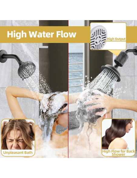 Cabezal de Ducha Filtrado MiMcCoy 5 Modos 13.97 cm Negro