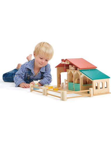 Conjunto de Juguetes de Granja Tender Leaf - Madera Realista