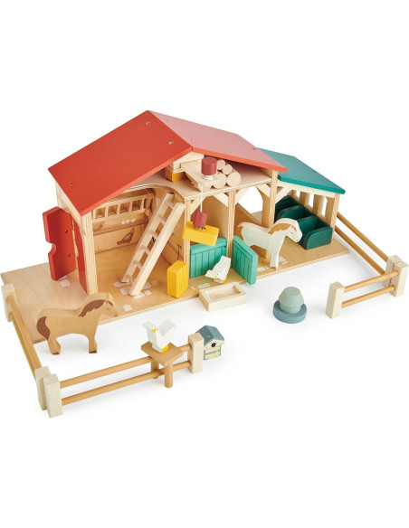 Conjunto de Juguetes de Granja Tender Leaf - Madera Realista