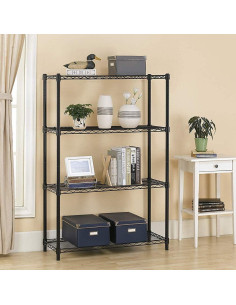 Estante de Alambre 4 Niveles BestOffice 1000 lbs Negro 2