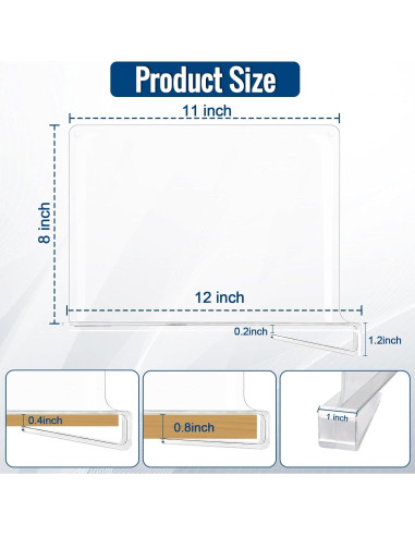 Divisores de Estante Acrílico Transparente BAUMFEUER 12 Pzas