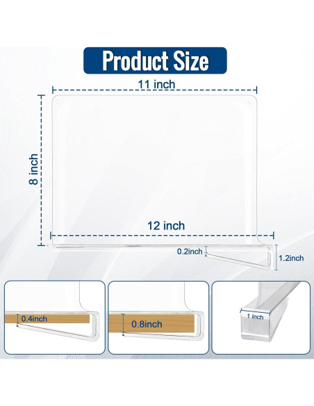 Divisores de Estante Acrílico Transparente BAUMFEUER 12 Pzas