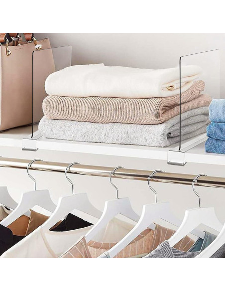 Divisores de Estante Acrílico Transparente BAUMFEUER 12 Pzas