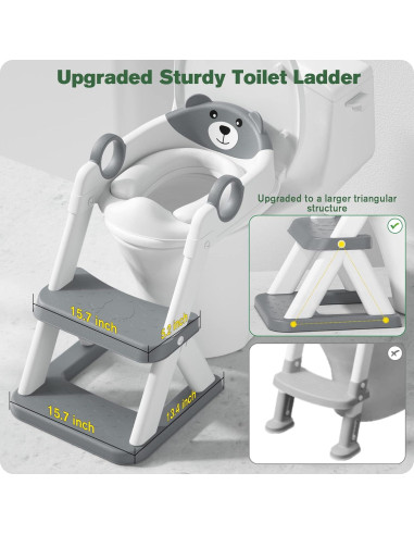 Asiento de Entrenamiento para Baño RABB 1ST Gris 2 en 1