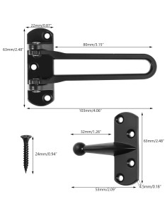 Cerradura de Seguridad para Puerta Topbuti DL-2 Negra 2