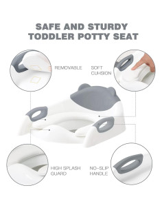 Asiento de Entrenamiento para Baño SKYROKU Gris con Escalera 2